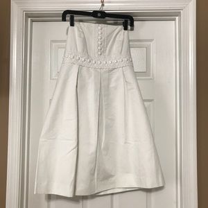 Lilly Pulitzer white strapless dress with beading.